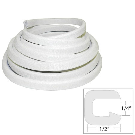 Taco Marine Flexible Vinyl Trim - " Opening x "W x 25'L - White V30-1008W25-1